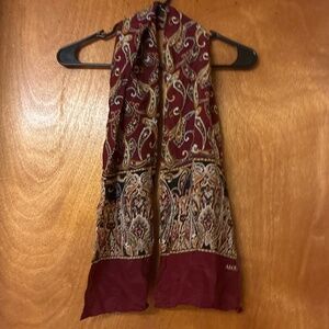 Adolfo for Baar & Beards 100% Silk Wine Burgundy Vintage Scarf